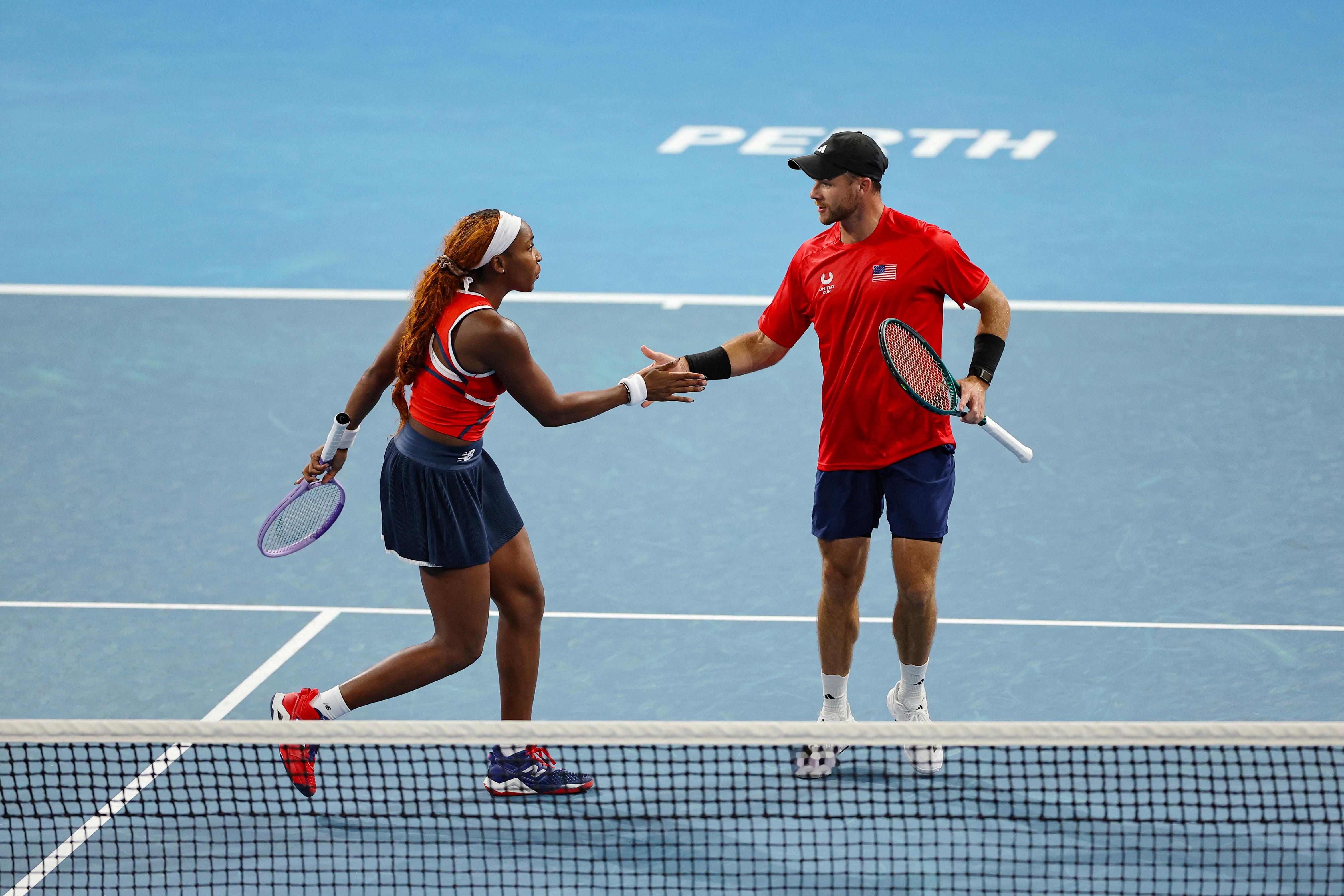 🇺🇸美国队惊险出线2026联合杯珀斯赛区A组混双决胜，高芙/哈里森以7-6(