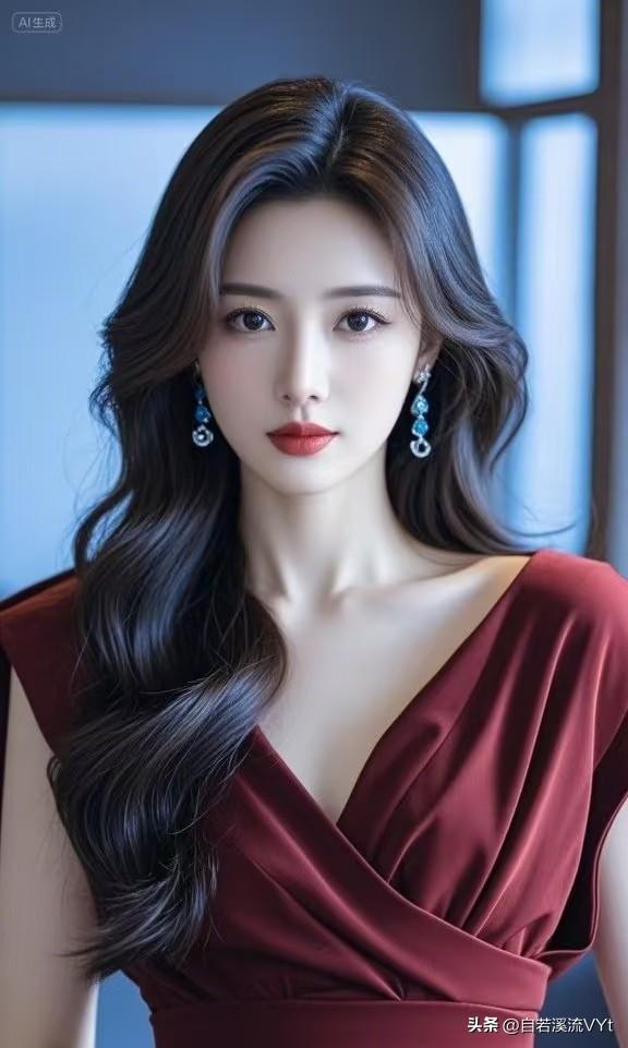 卜算子·红裳雅韵
 
卷发绾云柔，碧坠凝清曜。
酒色罗衣衬玉容，眉黛含娇俏。
明