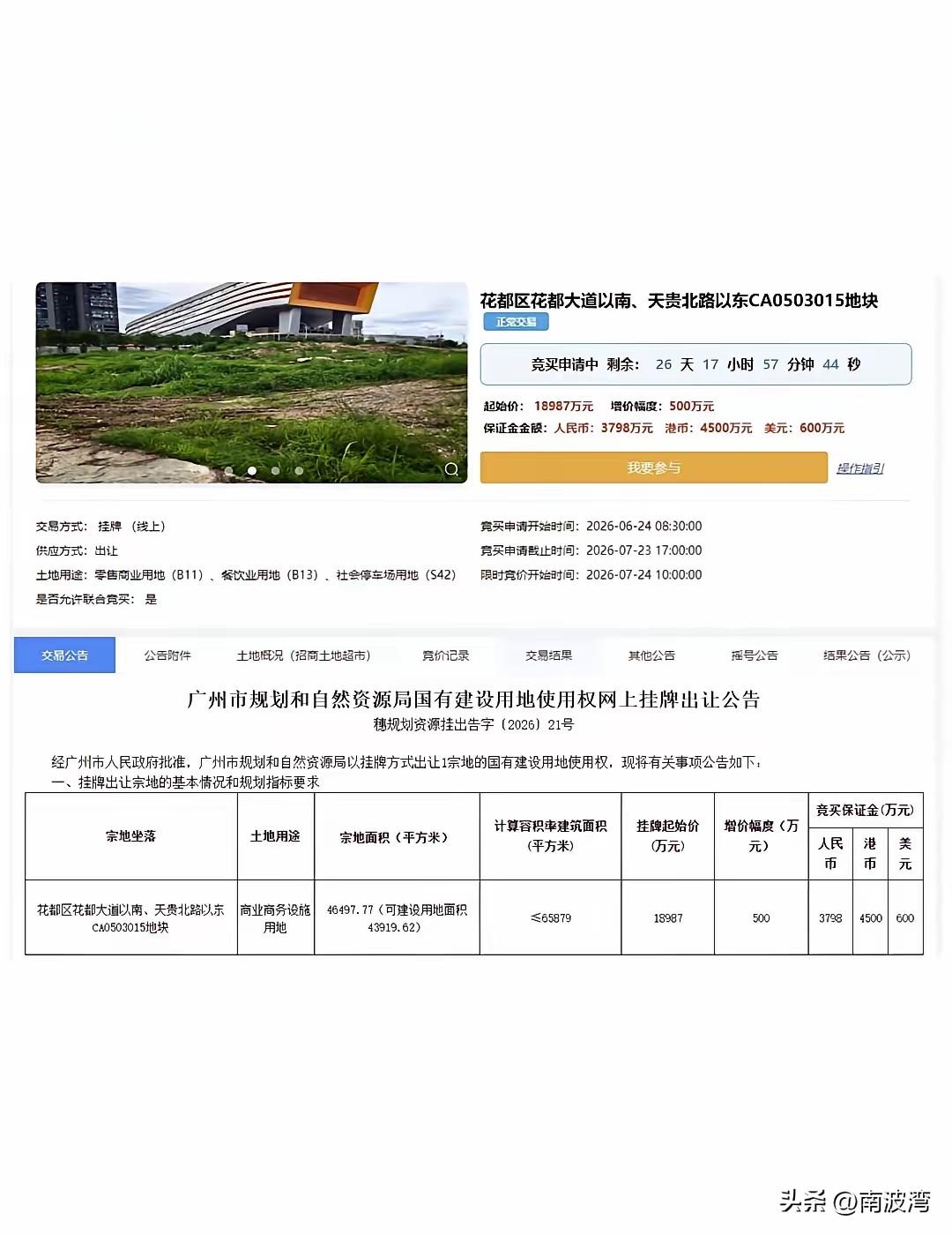 花都区前几天签约落地的山姆会员店，现在选址确定无疑了，就是融创茂斜对面那块空地，