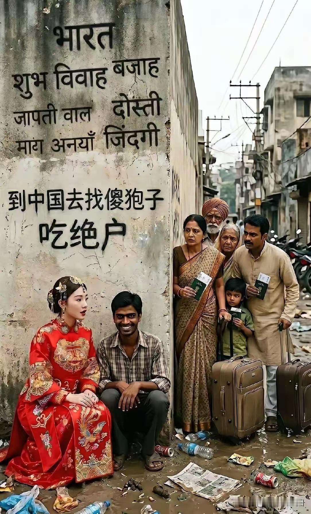 嫁给印度人的所谓爱情，自己选的路，跪着也要走完。活该！[伤心][伤心][伤心]
