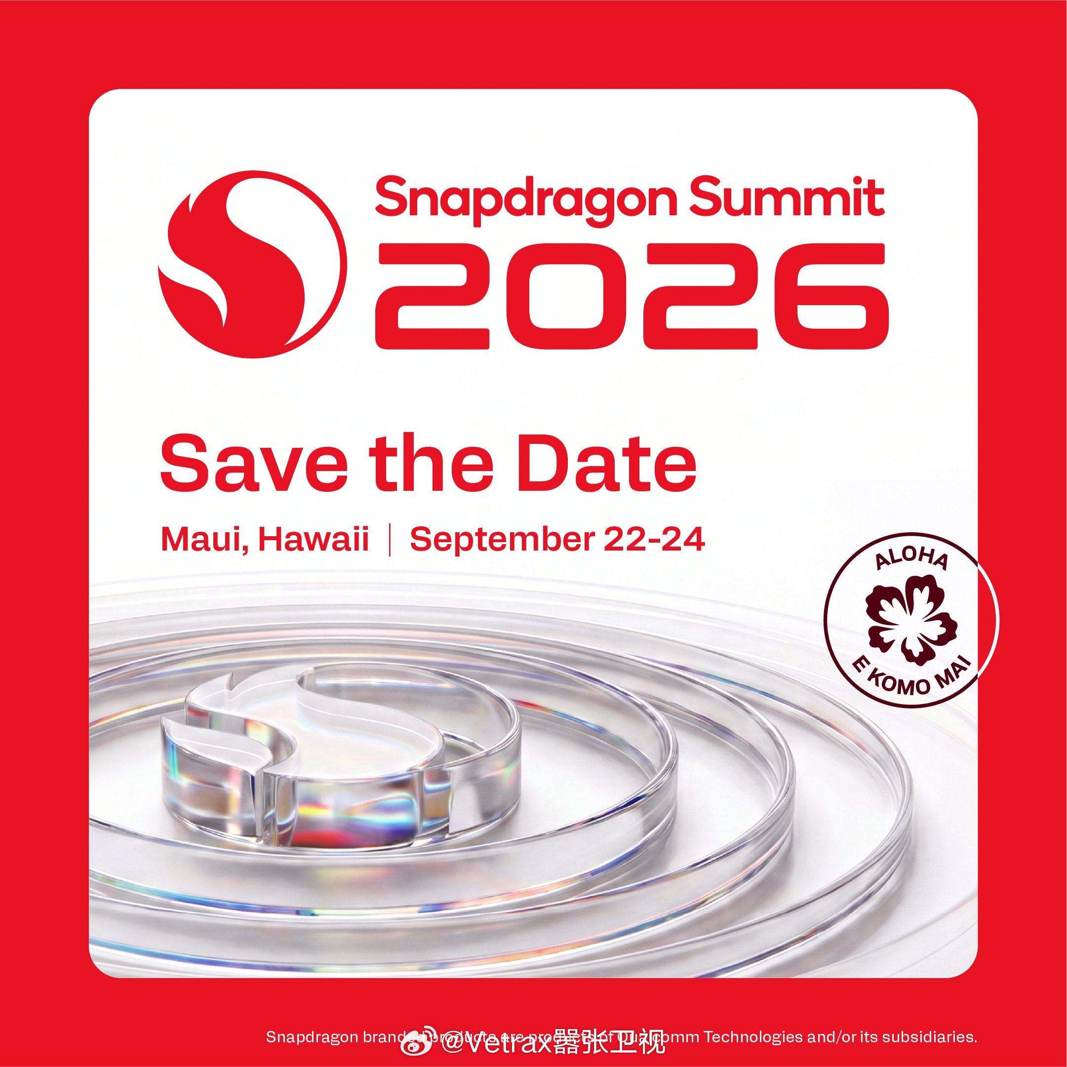 今年的骁龙峰会正式定档 9 月 22 日至 24 日，依旧在熟悉的夏威夷茂宜岛。