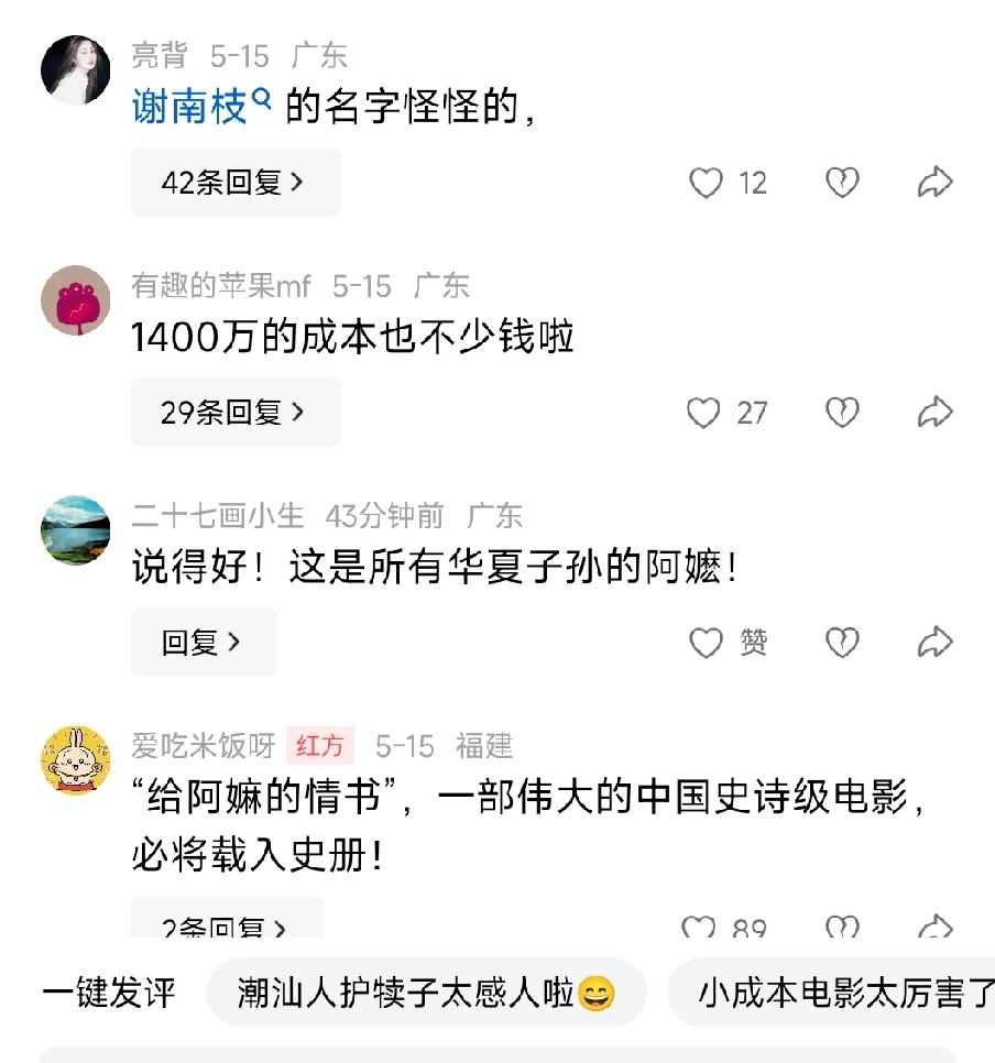 网友吐槽，“给阿嫲的情书”女主叫南枝名字怪怪的！

胡马依北风，越鸟巢南枝。代表