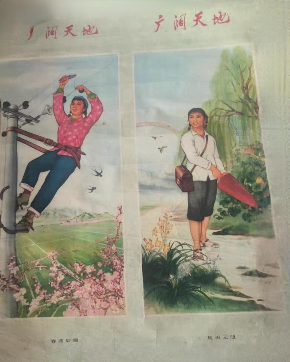 ＃红色文化＃
宣传画欣赏：
   《广阔天地》