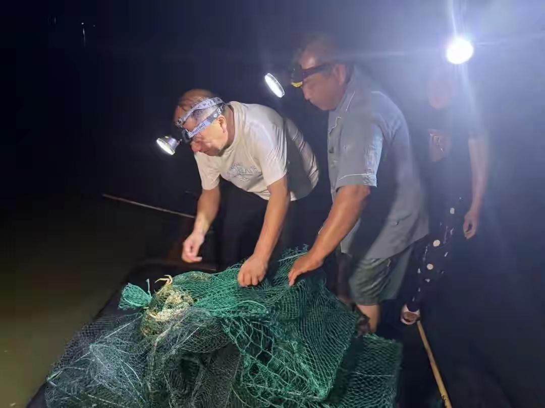 与台风赛跑！沿海养殖户连夜抢收成熟青蟹，每一只都是全年血汗
 
强台风“白海豚”