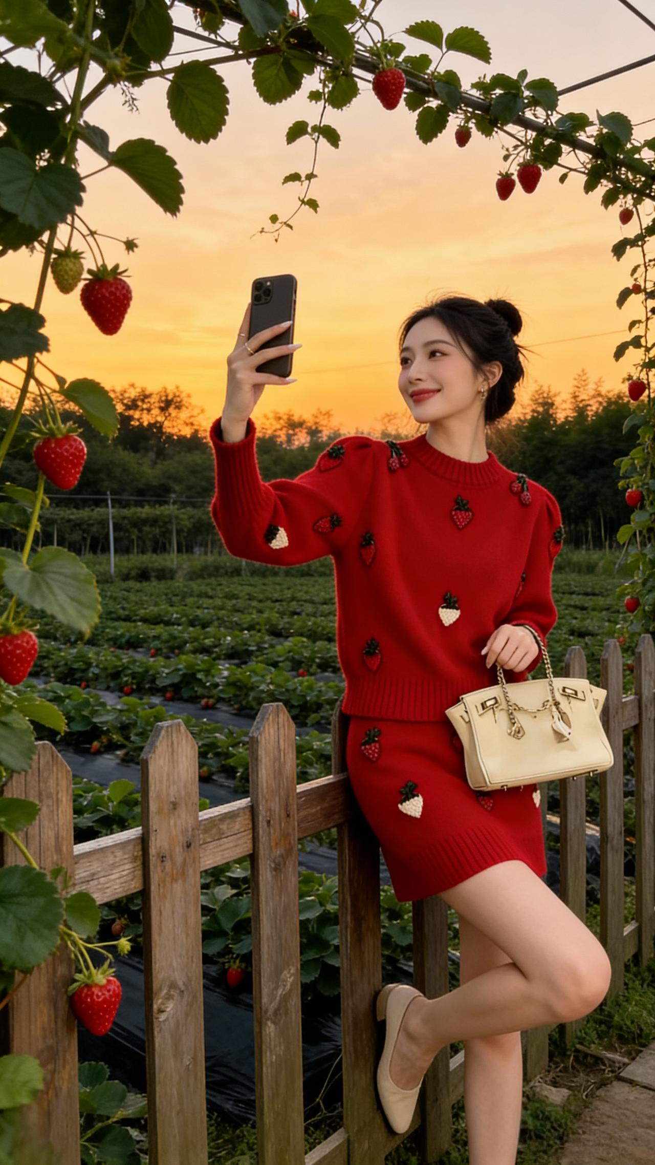 红色气质裙装 穿搭 清纯甜美 每日分享 红色