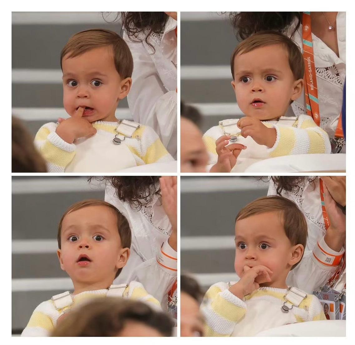 在纳达尔和梅花小姐姐迎来二胎之后，小豆子Rafa Nadal Junior也当上