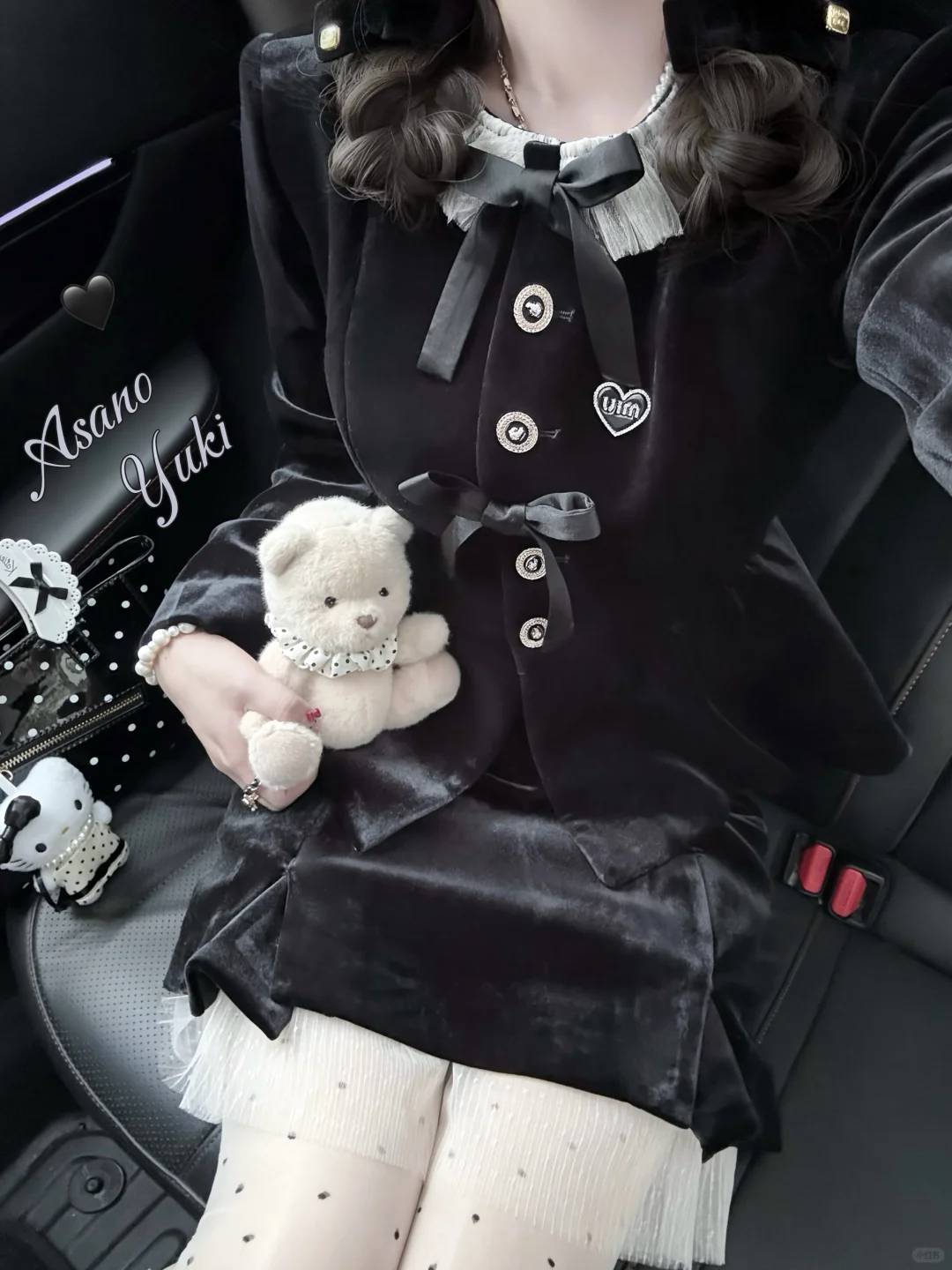 Miu系千金感🖤看起来贵贵的丝绒套装！！