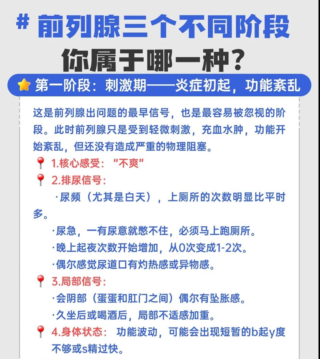 前列腺三个不同阶段，你属于哪一种？