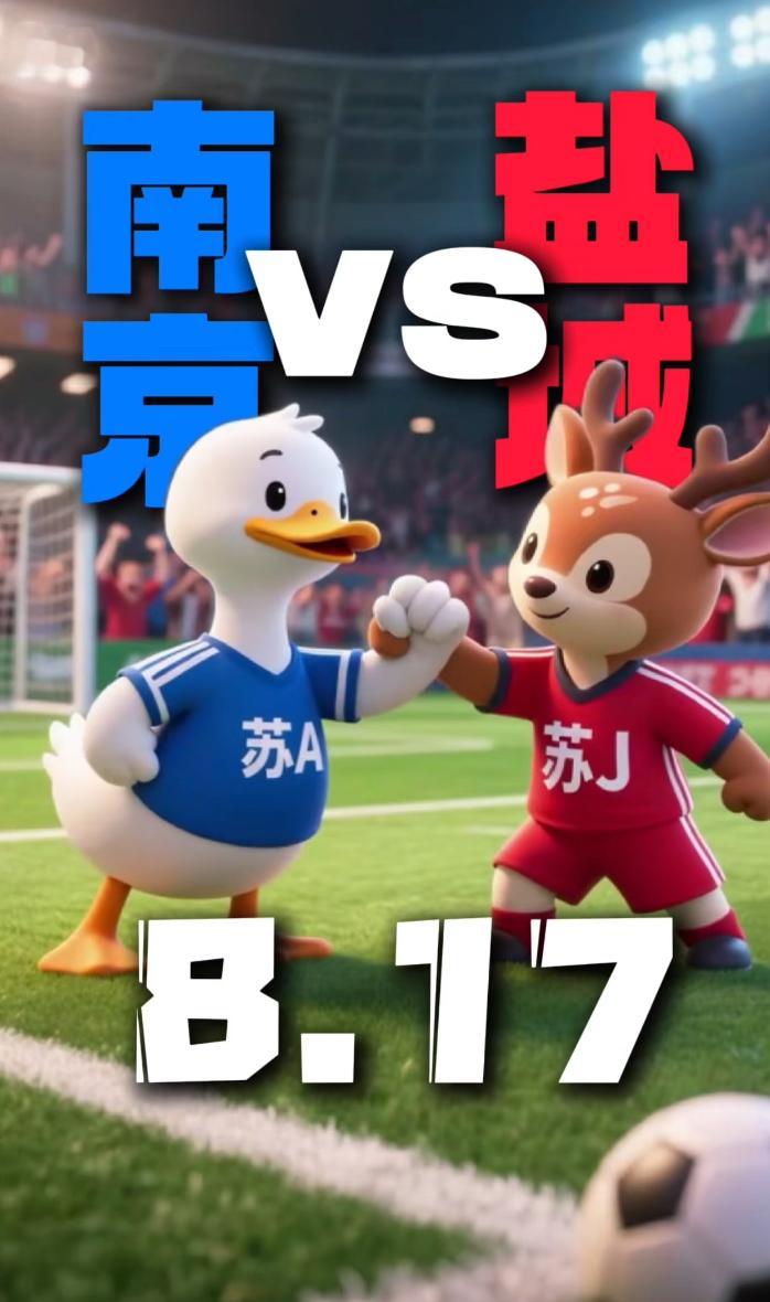 苏超盐水鸭大战麋鹿王是什么梗啊哈哈哈哈？南京盐水鸭遇上盐城麋鹿王，这哪是踢球，感