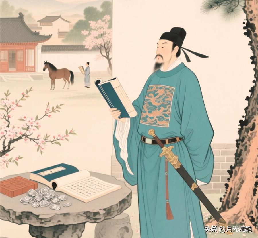 “希文，这杯践行酒，你喝了吧。”仁宗亲手端起那杯琥珀色的御酒，递了过去。范仲淹含