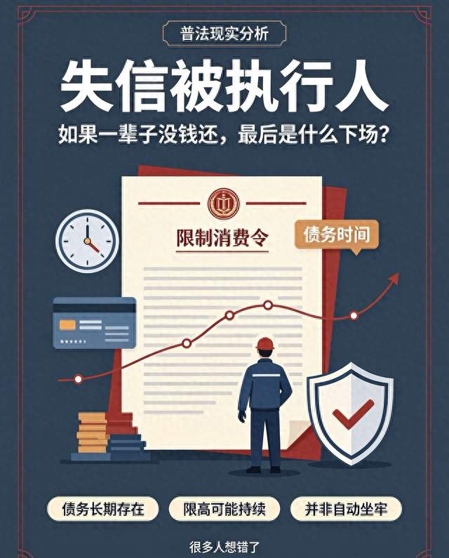 失信被执行人，如果一辈子没钱还，最后是什么下场？很多人想错了