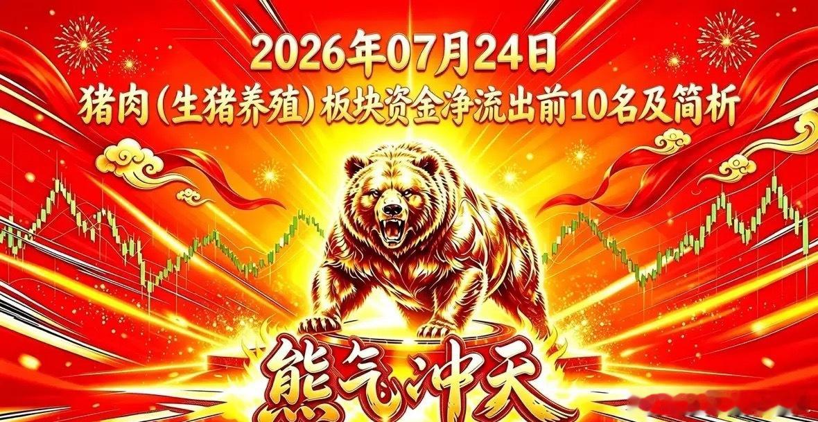 2026年07月24日 猪肉（生猪养殖）板块资金净流出前10名及简析股票名称：牧
