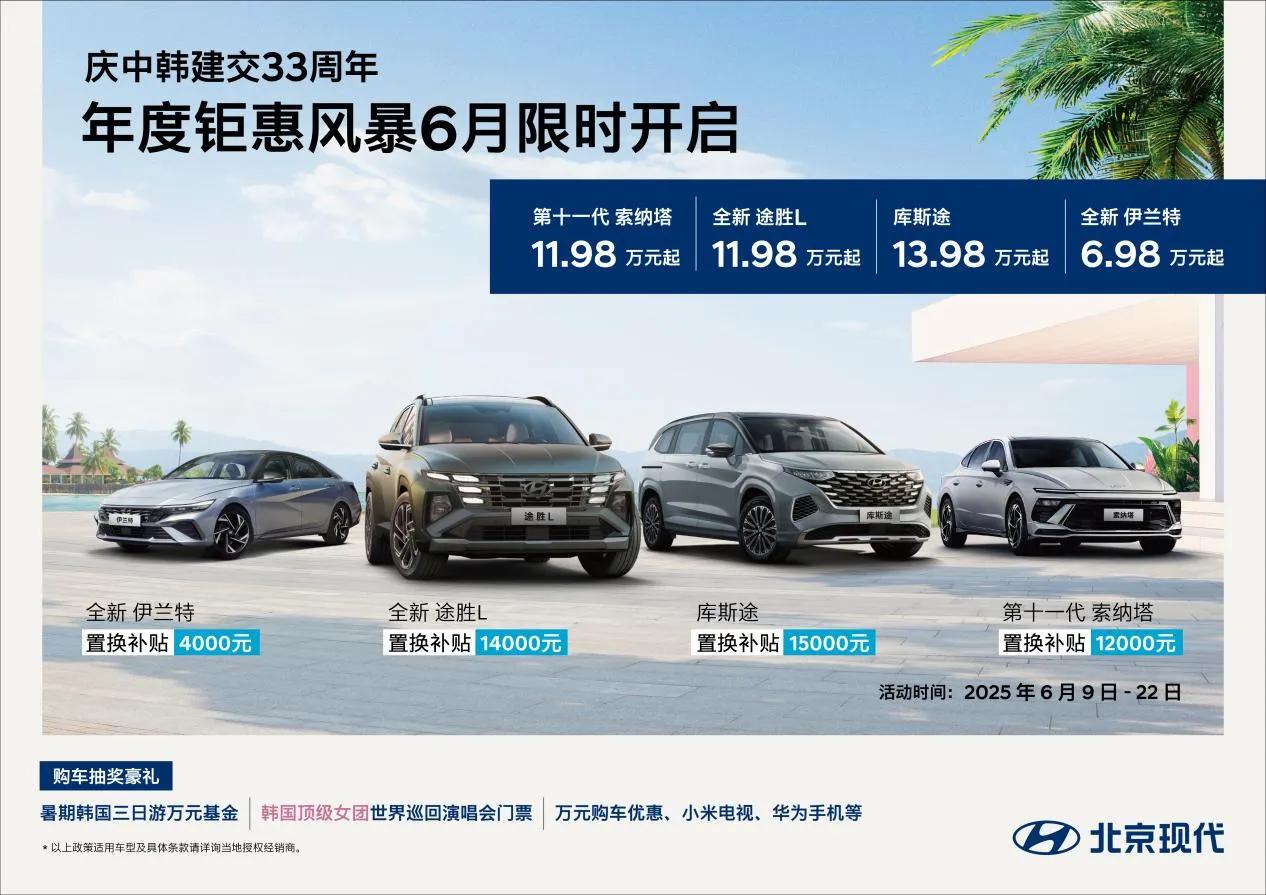 北京现代6月购车抽BLACKPINK门票+韩国游， 这哪里是购车，分明是送了一张