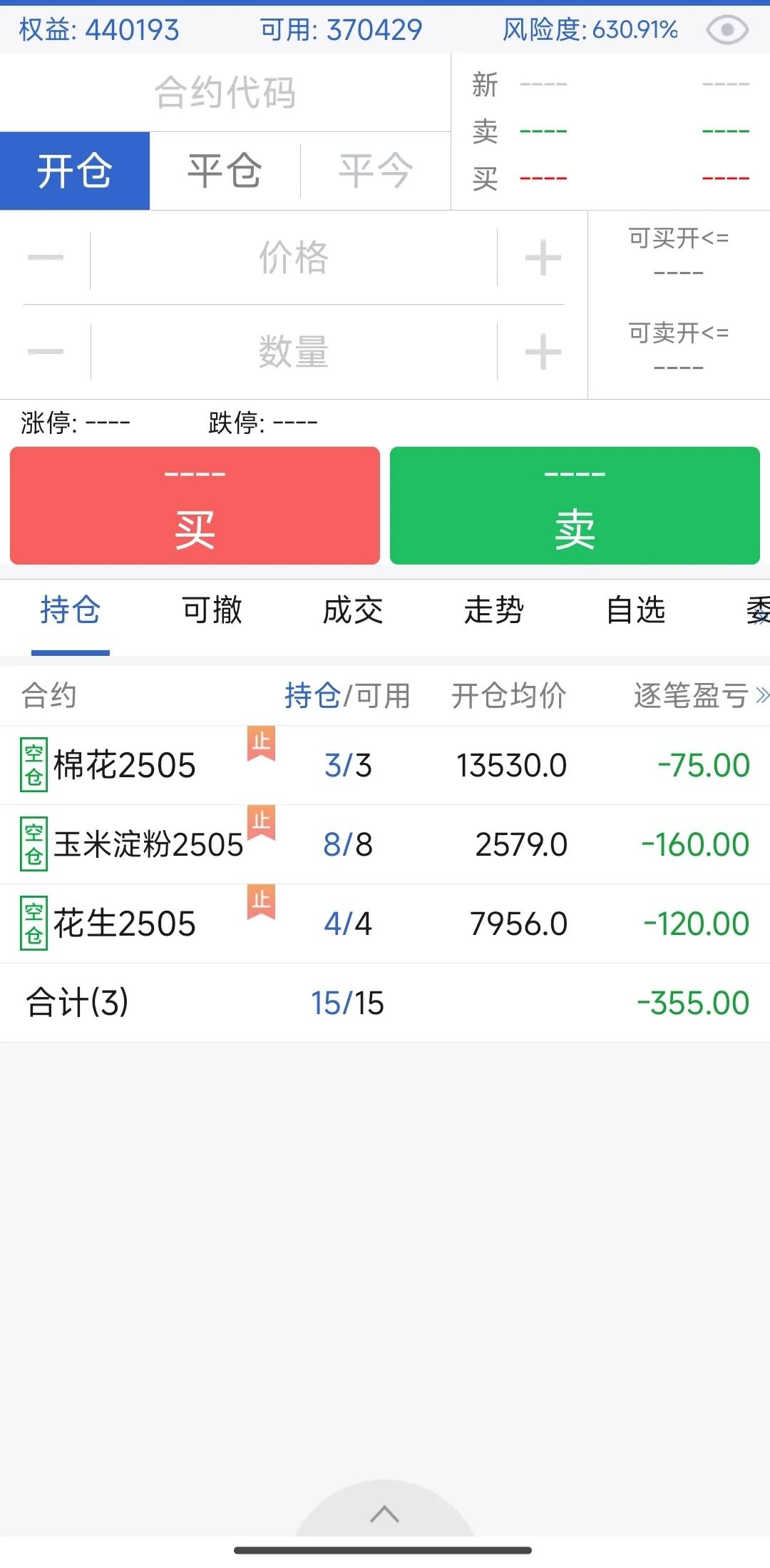 2025第1日
开仓了3个品种