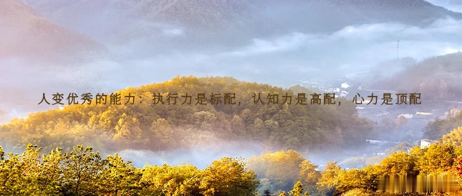 人变优秀的能力：执行力是标配，认知力是高配，心力是顶配人生如行舟，时而浅滩缓行，