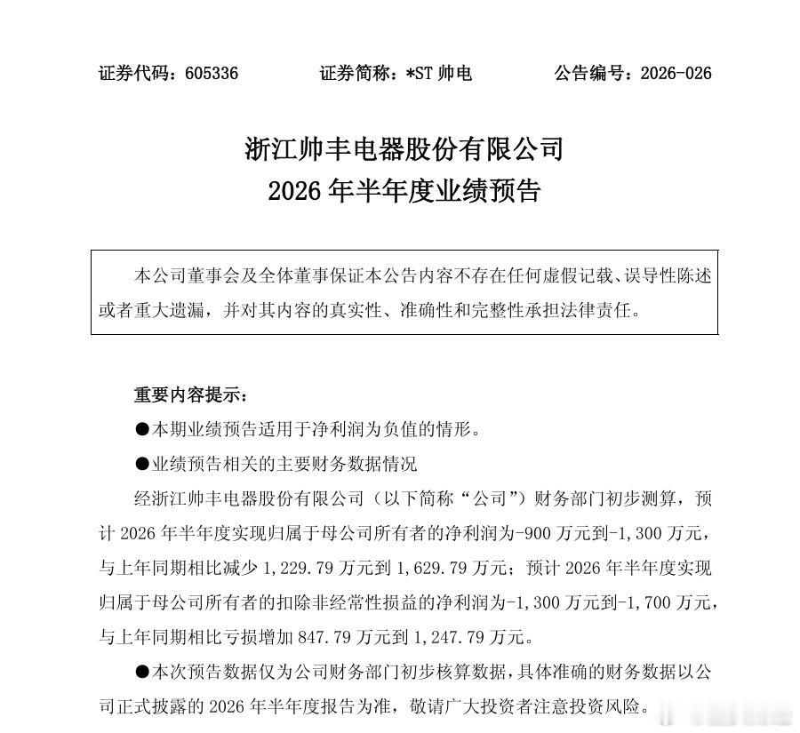 又一头部品牌转亏！帅丰电器上半年预亏，集成灶赛道持续承压7月15日晚，集成灶头部
