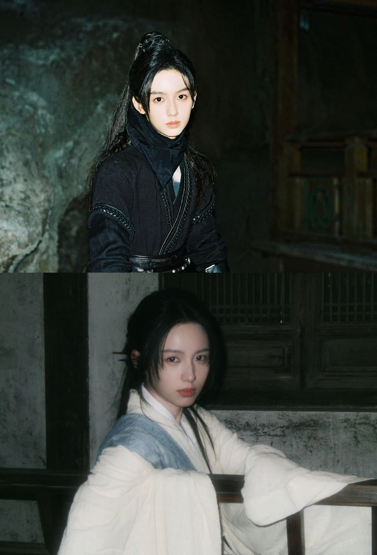 周也恶鬼vs善灵 谁不为周也的黑白反差感慨，剧里黑衣裹身是恶鬼，盯着仇人时的狠戾