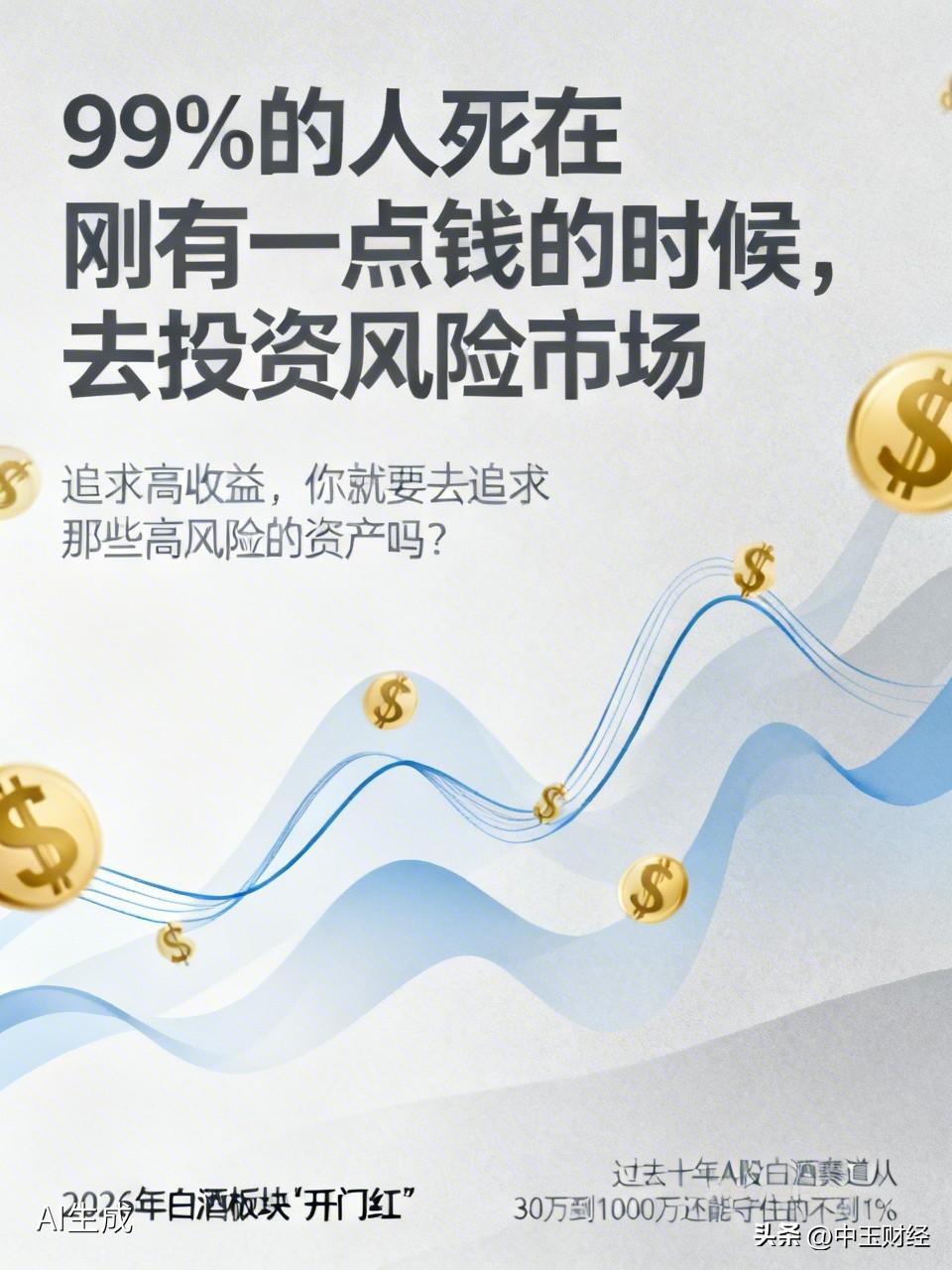 投资大师查理芒格说：“99%的人死在刚有一点钱的时候，去投资风险市场”。追求高收