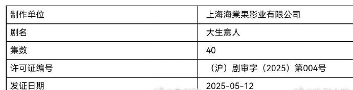 陈晓、孙千、罗一舟《大生意人》过审，期待早日播出！ ​​​