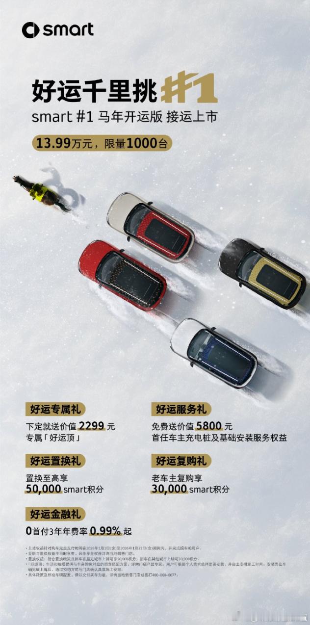 小巧精悍，smart精灵1马年限定版是真帅。最近，smart精灵1马年开运版正式