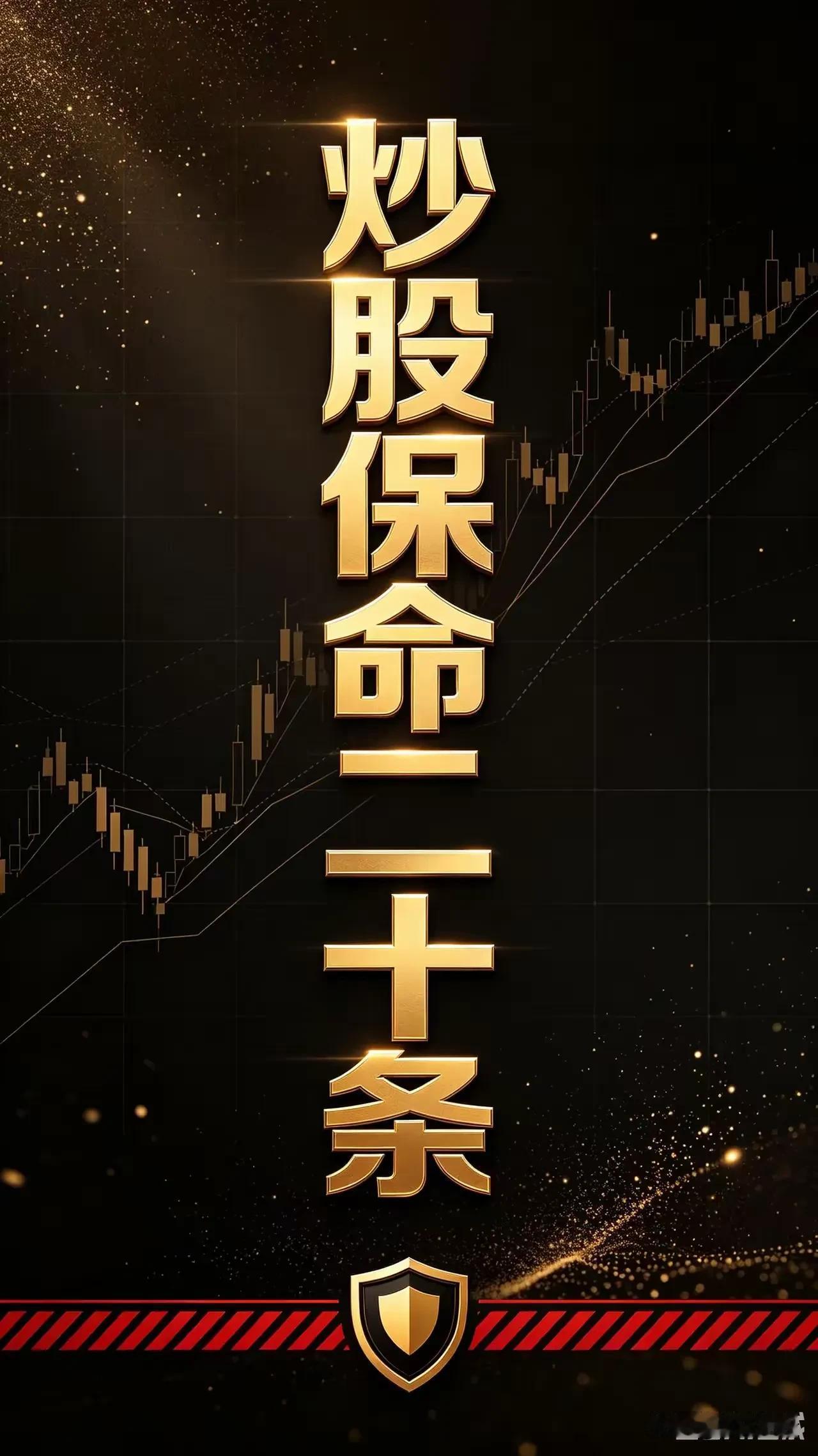 【股市生存二十条铁律】📈 值得收藏，慢慢消化

1️⃣ 永远半仓——涨了不慌，