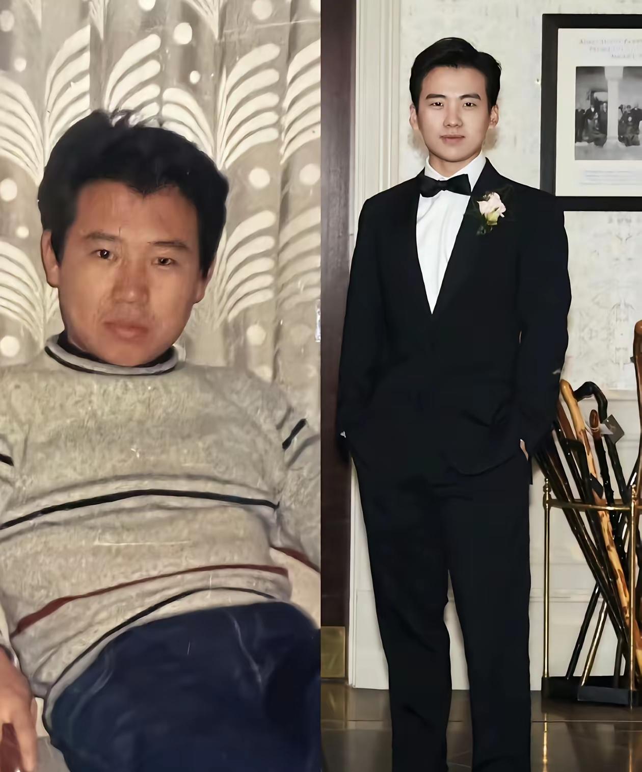 郭德纲和郭麒麟
简直太像了，这能说出来不像那就是昧良心，我要是郭德纲家产都给郭麒