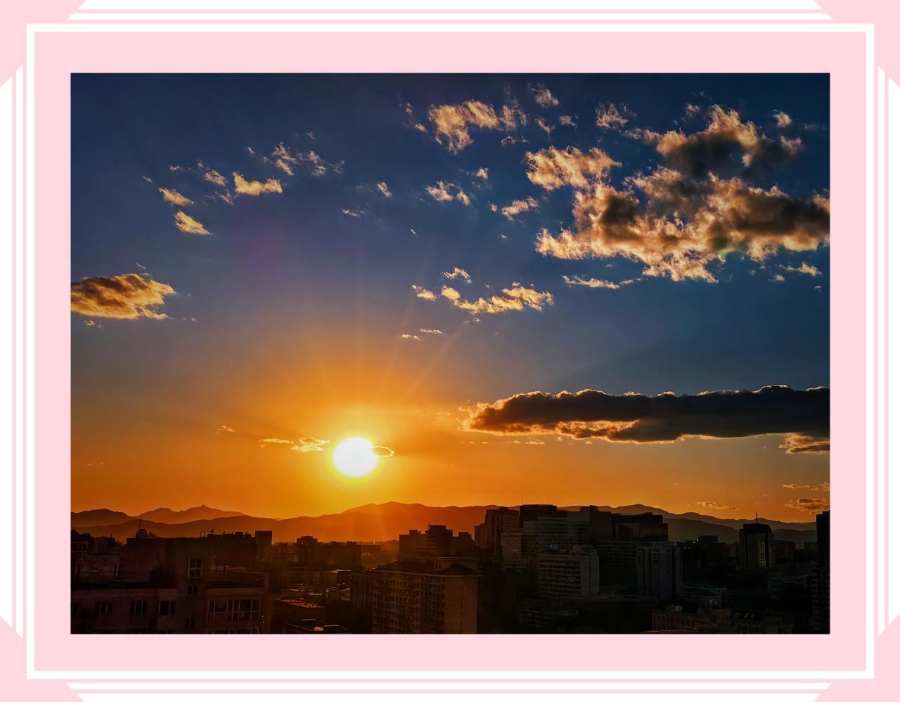 我拍到的落日瞬间4.27京城天空日落