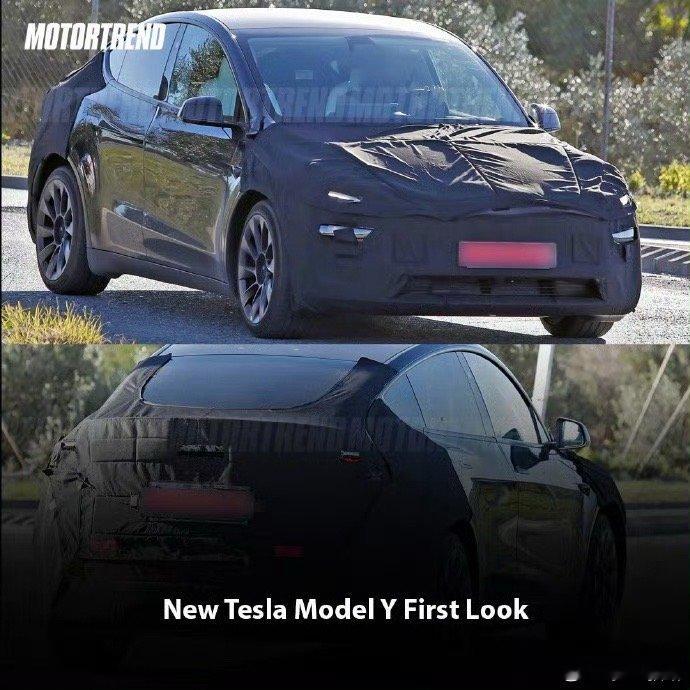 特斯拉的设计师一定是最轻松的Model Y 新款，估计叫焕新版吧 