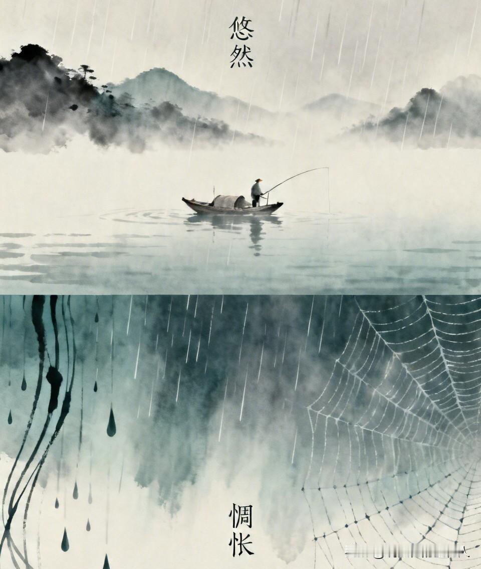 看电影勾起了一点小文艺气息。同样的场景，不同的心境，感受天差地别。
泛舟湖上的钓