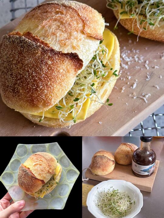 今日早餐-玉米小欧包三明治