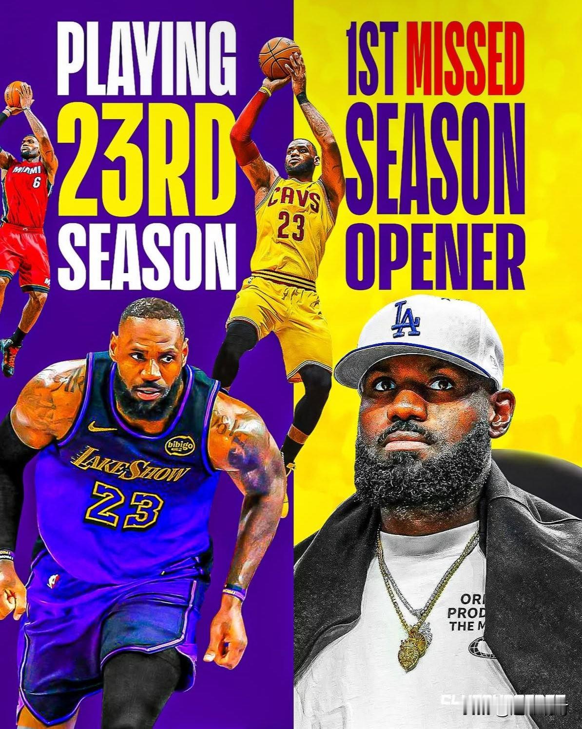 不服老不行，詹姆斯将错过他23年NBA职业生涯的首个赛季揭幕战！

据美媒报道称