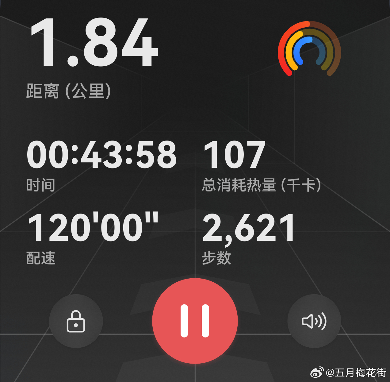 白天户外运动不足2公里，冒雨速速回家。连日下雨，室外的体感又闷又热又潮又腻又脏，