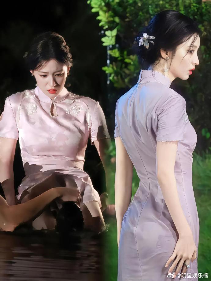 王楚然旗袍，这种藏而不露才能更显出成熟女人的身材 ​​​