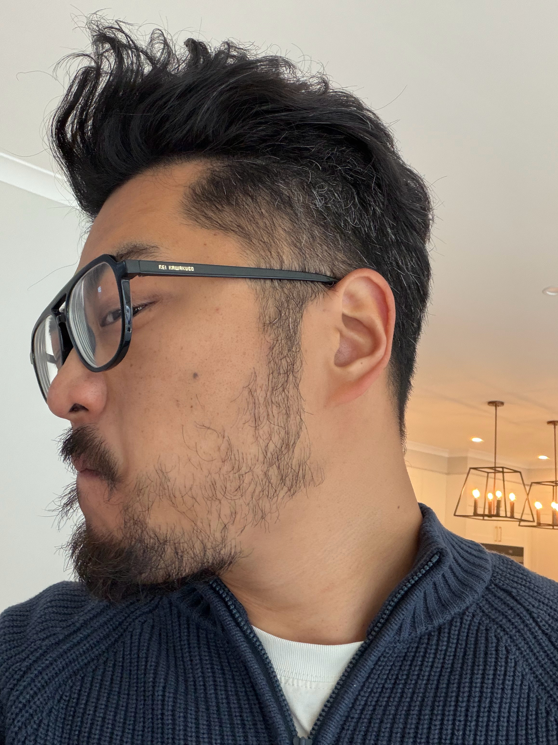 一个月不理发，不刮胡子基本就这样了，感觉我是留不出那种茂密的连毛胡了 