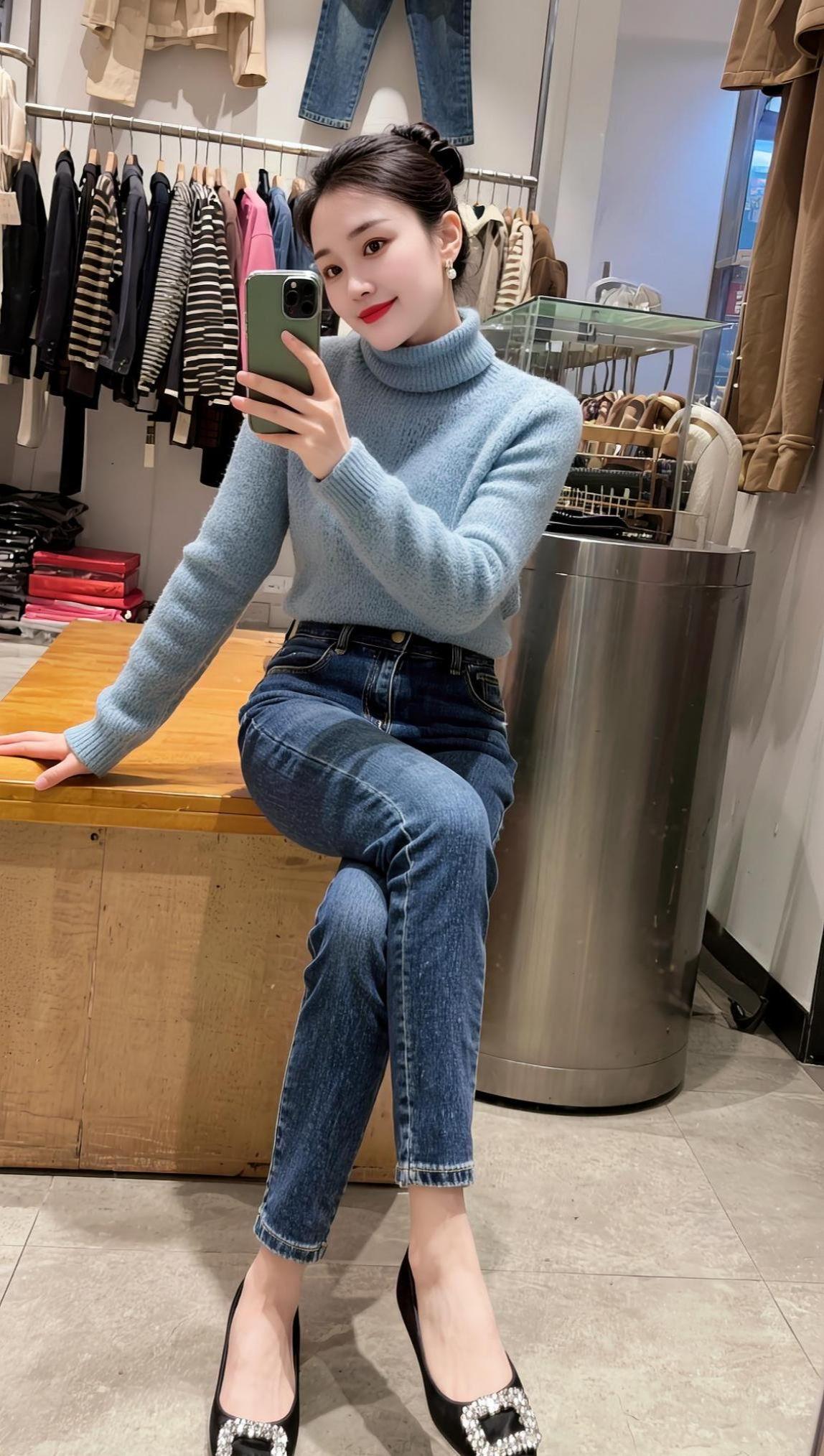 韩系生活照  今日分享 我的今日穿搭look