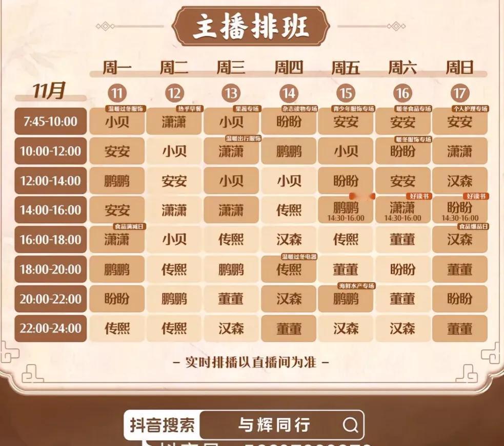 与辉同行发布本周预告
坏消息：含辉量为零
好消息：周末有马油[笑哭]
又是8位主