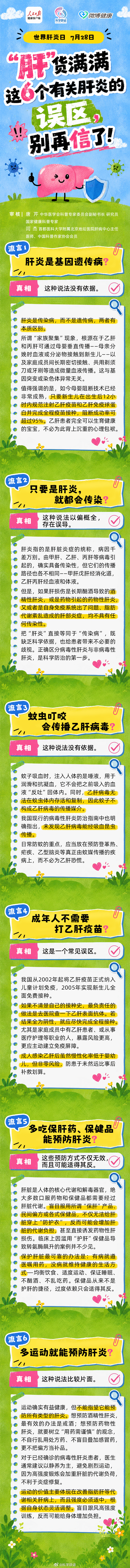【别再被这些肝炎误区骗了】肝脏素有“沉默的器官”之称，肝脏内部没有痛觉神经，发病