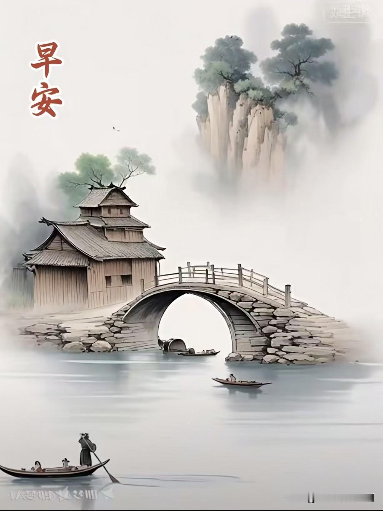 早安✨
一桥一水，一山一舟。
守一份从容，度烟火日常，
祝各位平安顺遂。
