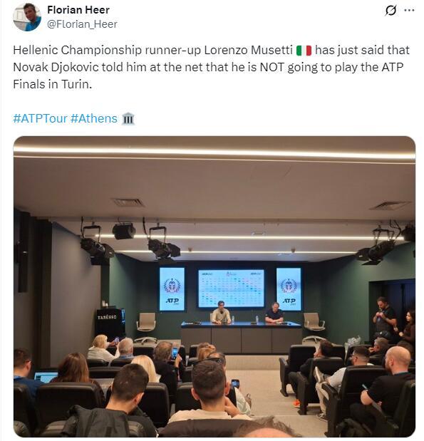 穆塞蒂在赛后新发会向记者证实，小德赛后在网前告诉他，自己不会前往都灵参赛。那就好