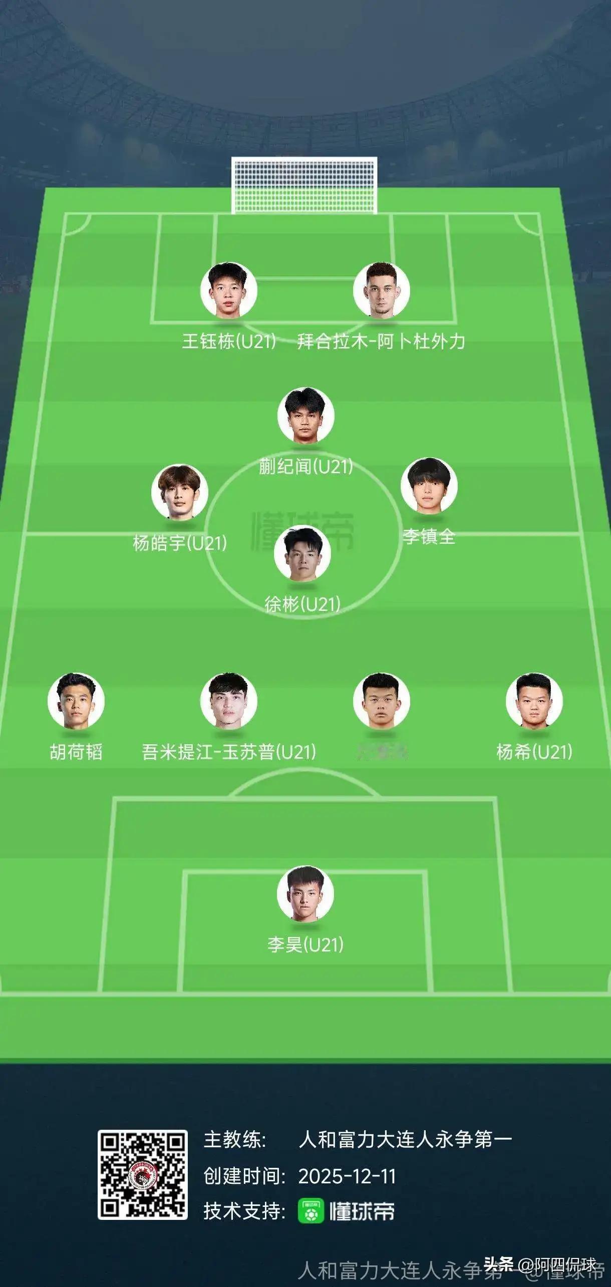 听说邵佳一要去老油腻，就有球迷给邵推荐了一个年轻化的国足阵容：

门将：李昊
后