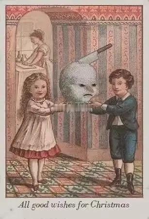 维多利亚时期的圣诞贺卡，不知道还以为ai生成的。。。