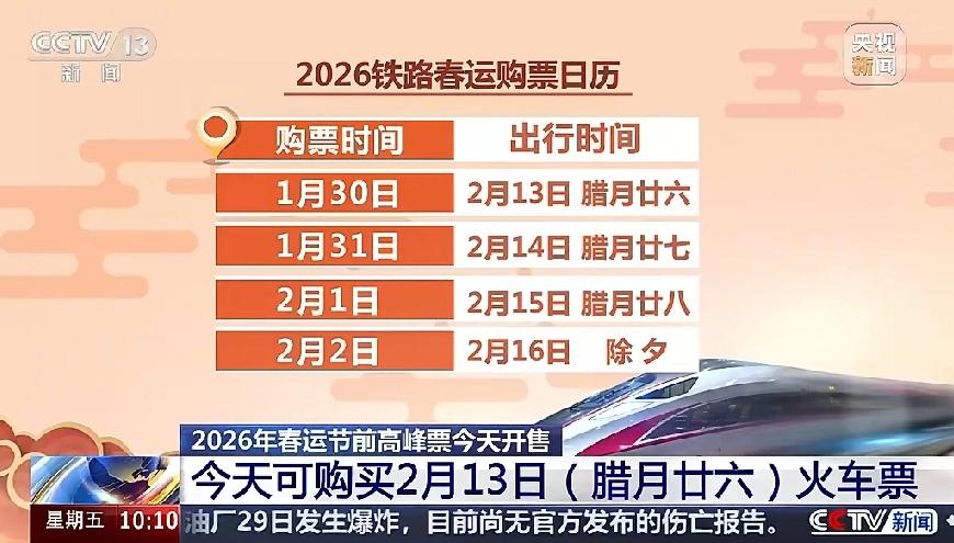 春节假期前夜火车票今日开抢！上亿人抢票的背后，是藏不住的团圆执念
 
定闹钟、清