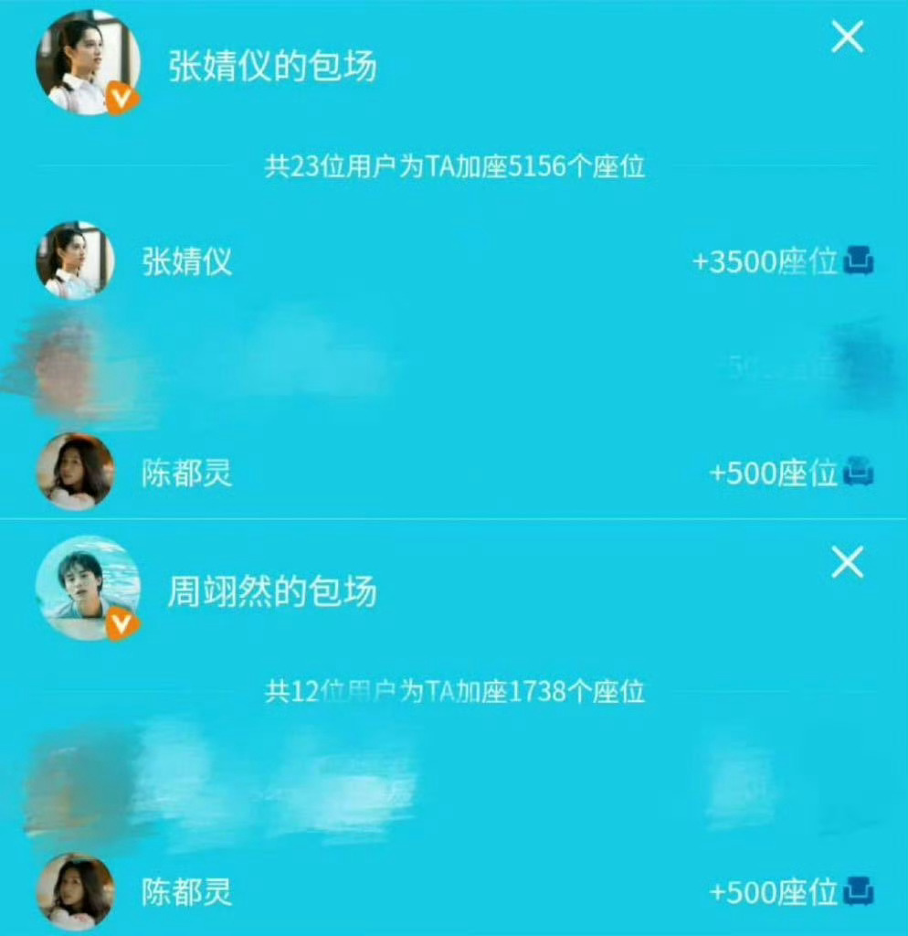 陈都灵给《焕羽》主演周翊然和张婧仪包场了，好体面。 ​​​