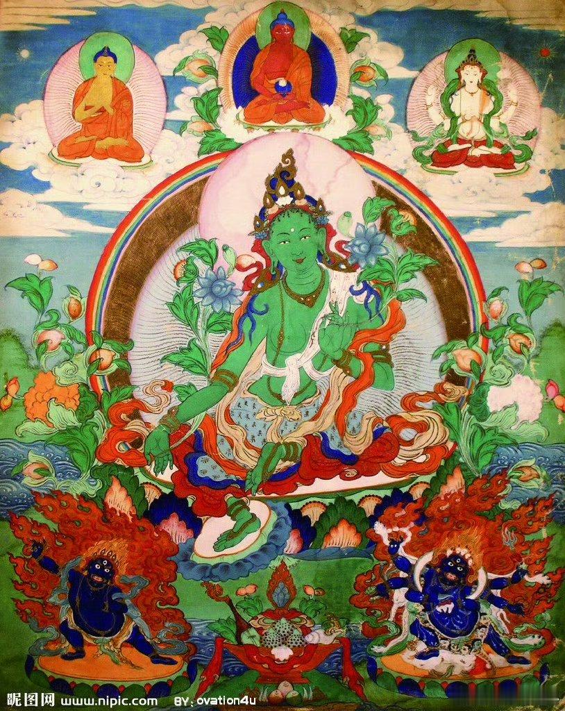 【绿度母心咒】嗡 达列 都达列 都列 梭哈！度母皆为观世音菩萨之化身。念诵此尊真