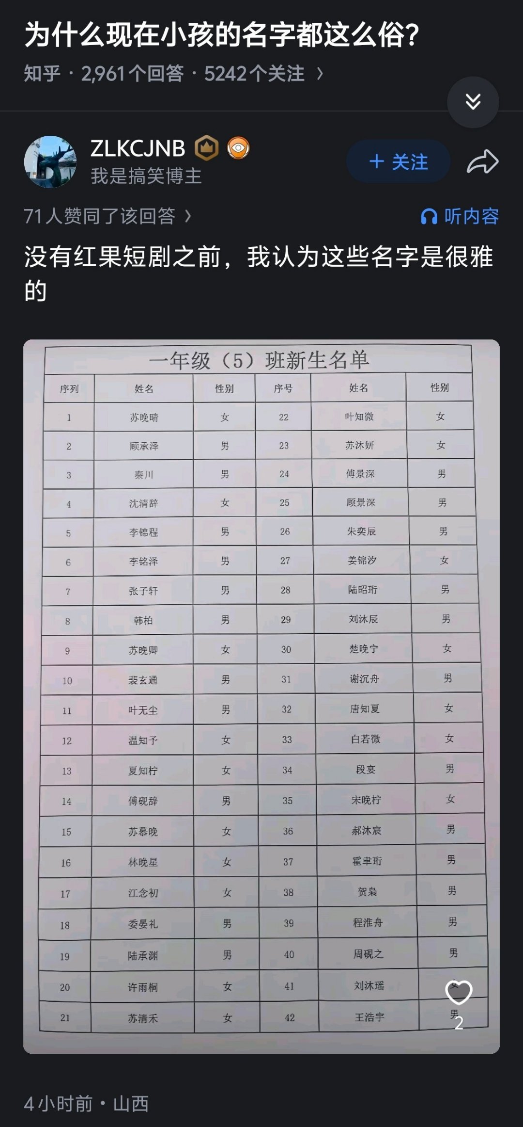 为什么现在的小孩名字都这么俗？红果开始忘本 ​​​