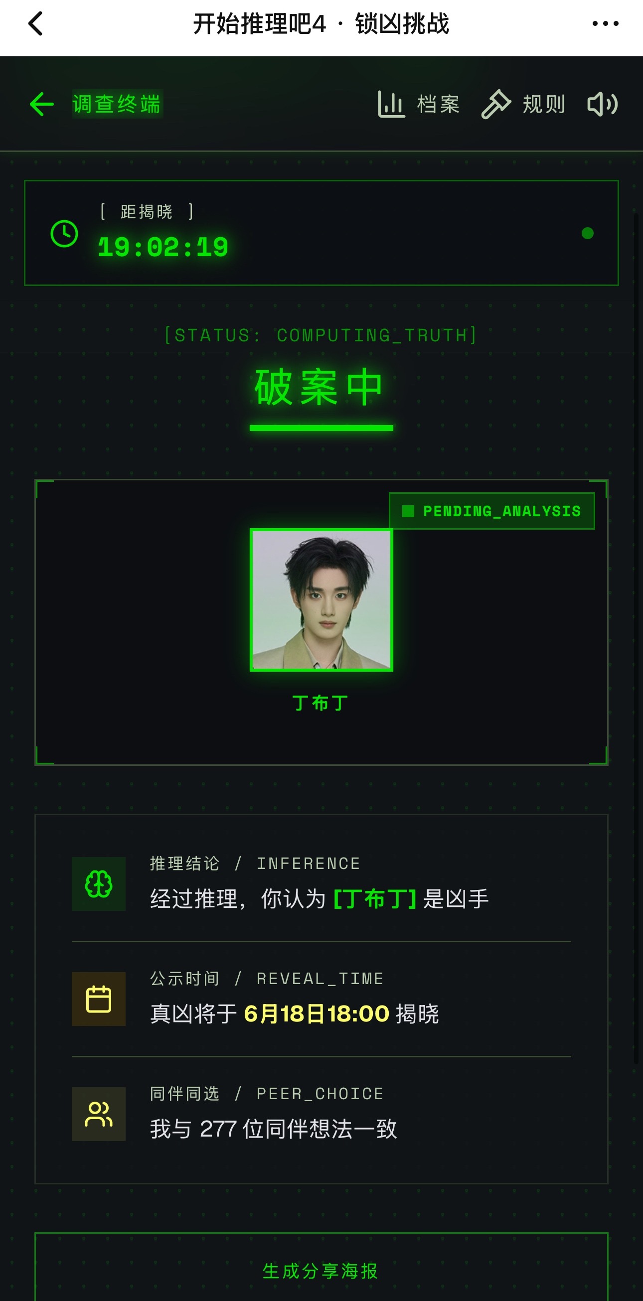 我又投丁布丁了  不管是不是投丁程鑫就对了