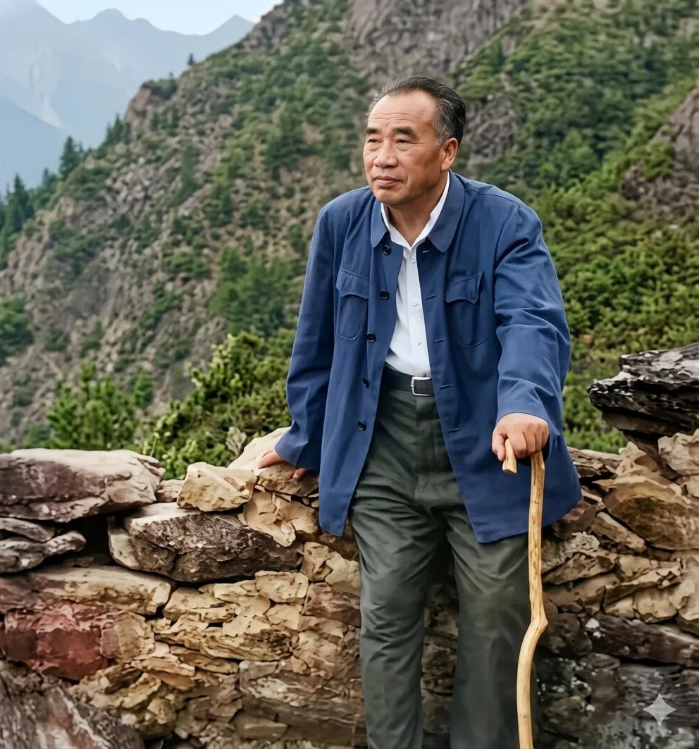 这张照片是我们的朱总司令，在1962年3月份重上井冈山时的一张留影，这时他已经是