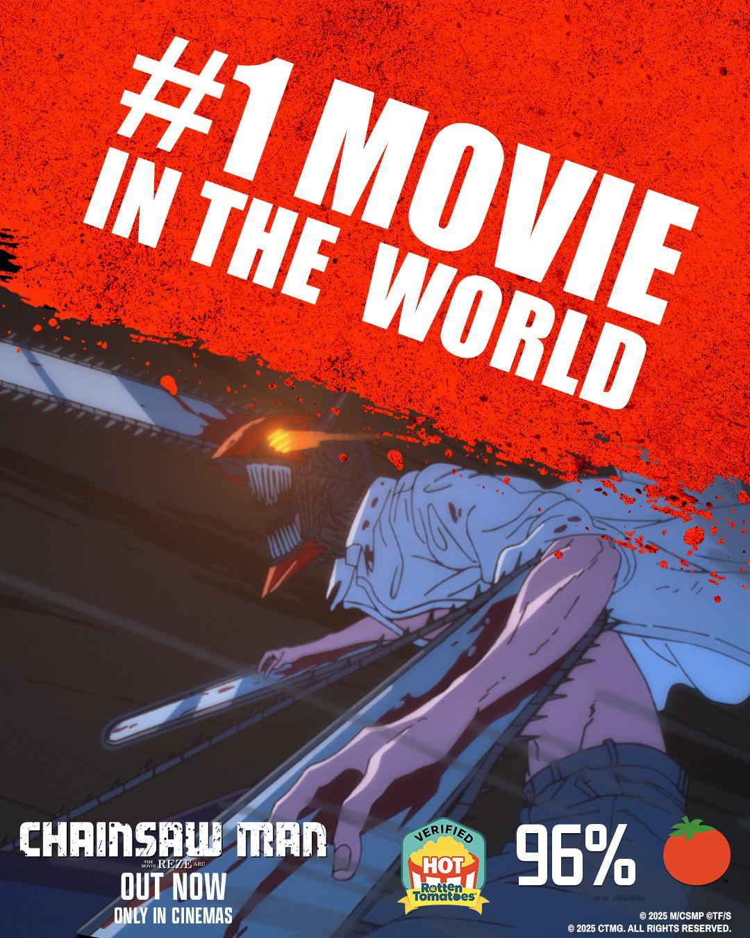 2025年第43周北美票房 ：1.《链锯人 剧场版：蕾塞篇》开画夺冠，成为今年又