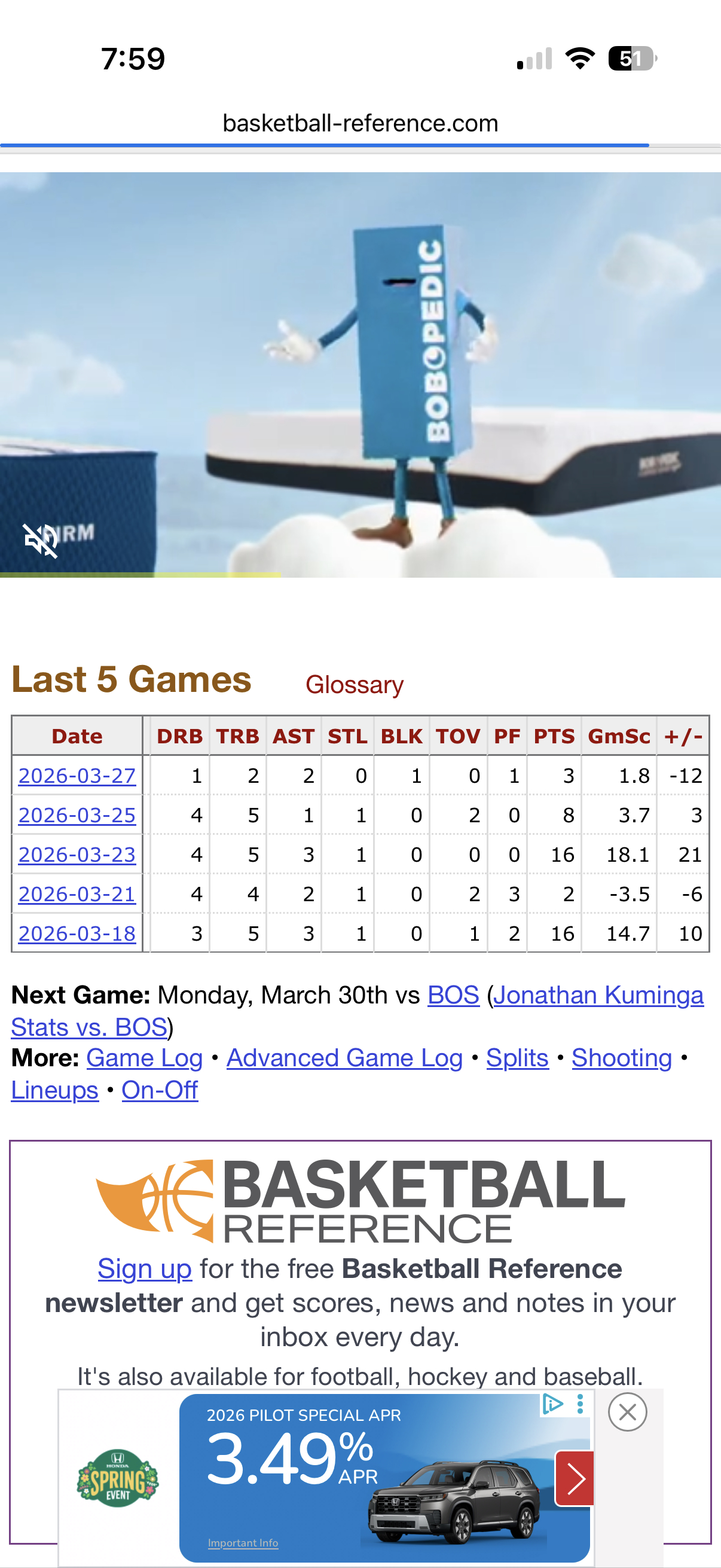 库明加最近几场的得分：3，8，16，2，16。现在老鹰的球迷不提感谢科尔了。 