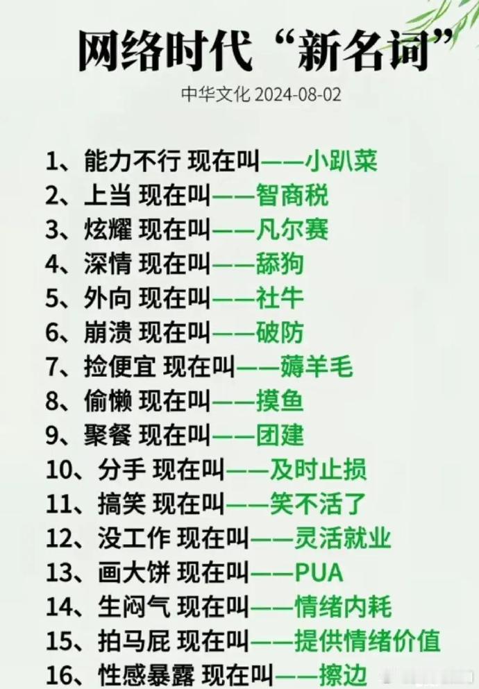 网络时代新名词，看看你知道几个！ 